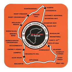 ORANGE - MT. COURSE  CORK BACKED COASTERS MG 154